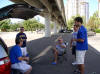 Tailgators at the Wyndam Hotel lot before the game--Gregg Glaser, Michael Glaser, Kevin Lockwood, Bill Forshee, Austin Forshee (Clockwise from left)